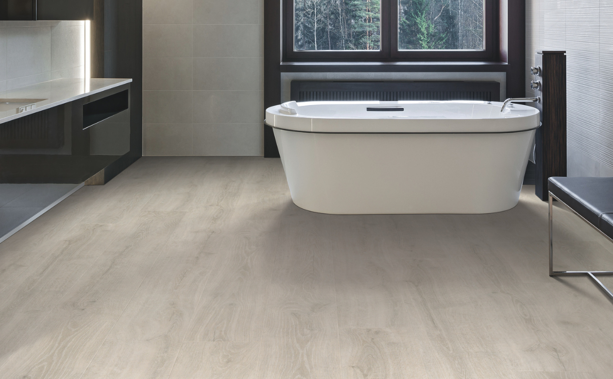Waterproof Laminate Flooring in a bathroom