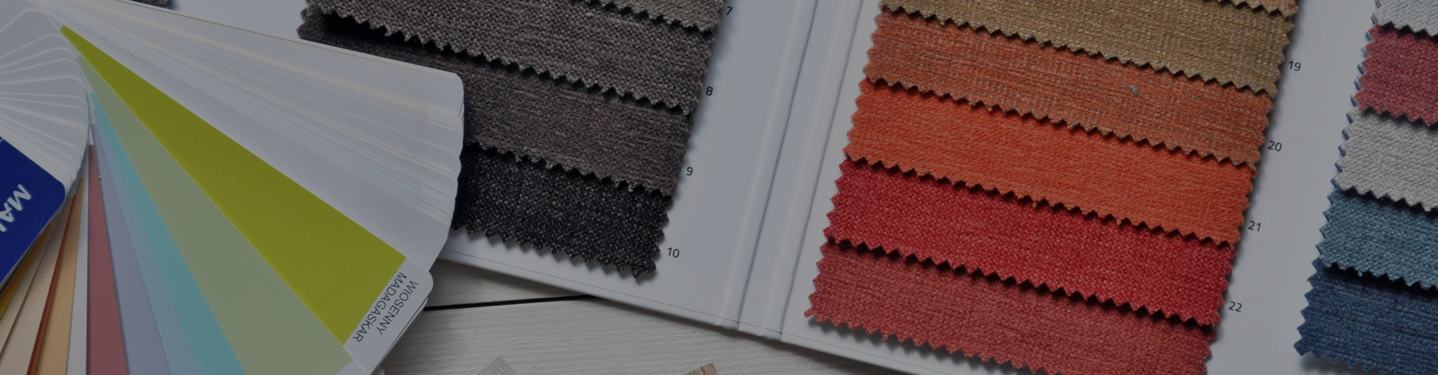 Colourful paint samples & swatches. 
